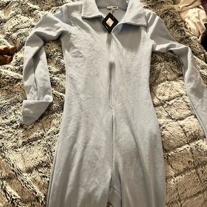 Fashion Nova Sky Blue Collared Jumpsuit